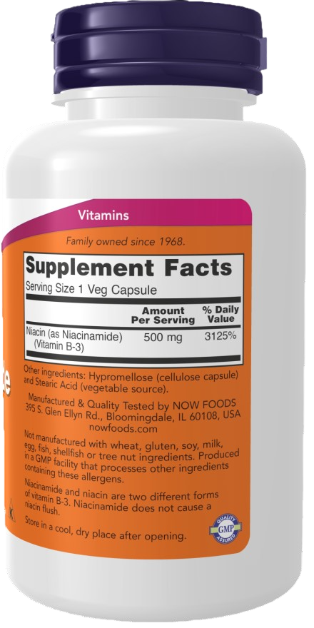 Niacinamide (Vitamina B-3) 500mg / 100vcap