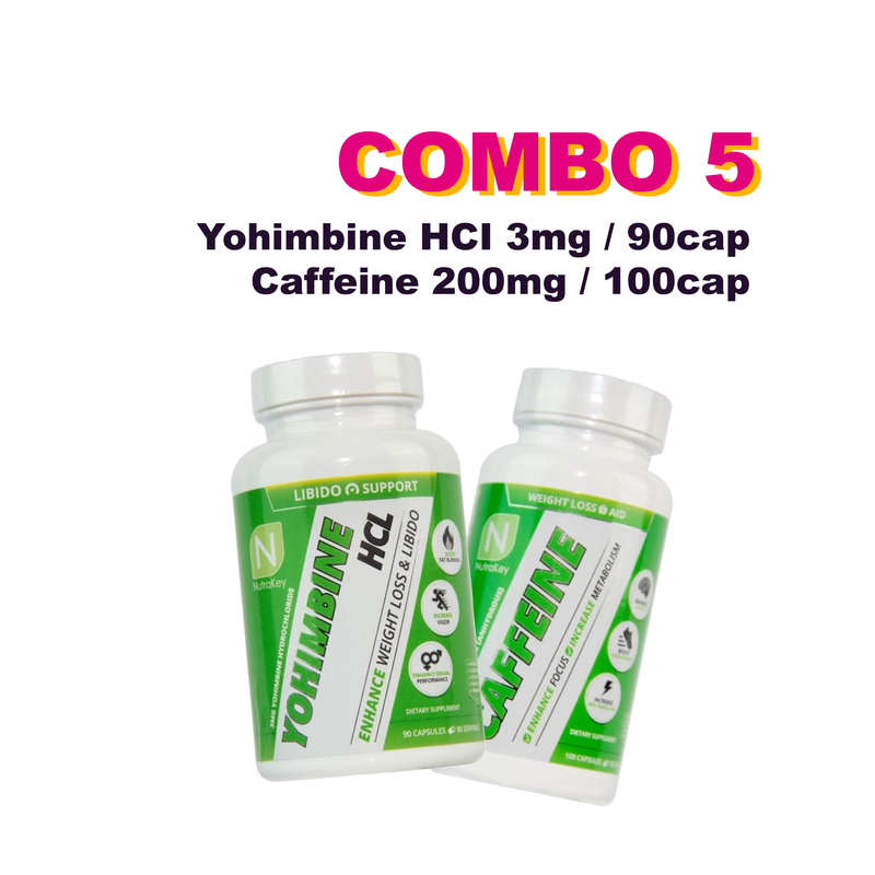 CAFEINA 200MG / 100CAPSULAS + YOHIMBINA 3mg / 90 CAPSULAS